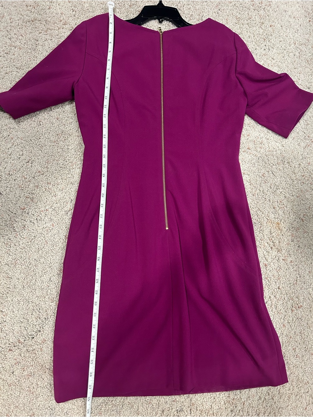Tahari ASL Deep Magenta Midi Sheath Dress - Picture 5 of 5